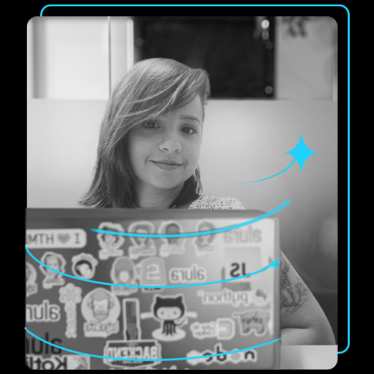 Foto da Carol programando